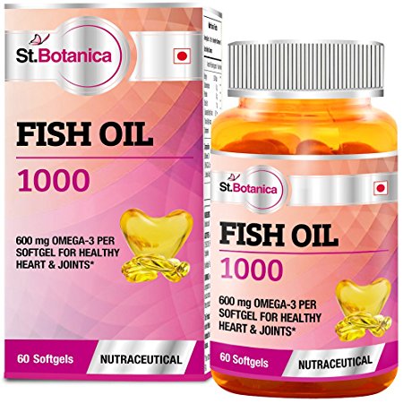 Buy St.Botanica Fish Oil 1000 mg (Double Strength) with 600 mg Omega 3 - 60 Softgels (330mg EPA, 220mg DHA)