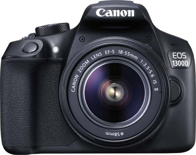 Buy Canon EOS 1300D DSLR Camera Body with Dual Lens: EF-S 18-55 mm IS II + EF-S 55-250 mm F4 5.6 IS II (16 GB SD Card + Camera Bag) (Black)