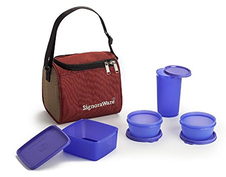 Buy Signoraware Best Lunch Box with Bag, Deep Violet