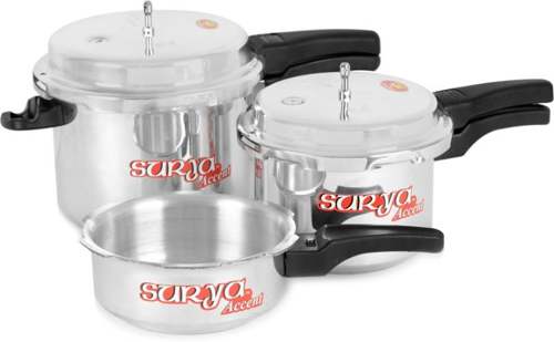 Buy Surya Accent Super Saver combo pack 5 L, 3 L, 2 L Pressure Cooker (Aluminium)