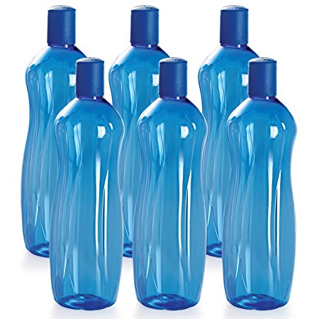 Buy Cello Sipwell PET Bottle Set, 1 Litre, Set of 6, Blue