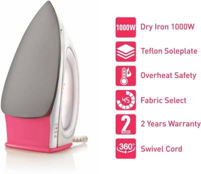 Buy Syska Steller SDI-03 Dry Iron (White, Pink)
