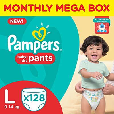Buy Pampers Large Size Diapers Pants (128 Count)