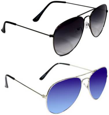 Buy Epic Ink Aviator Sunglasses (Black, Blue)