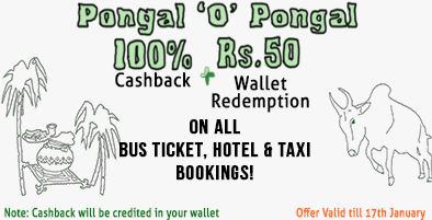 TicketGoose Pongal O Pongal offer - 100% cashback + Rs. 50 wallet redemption on All bus tickets