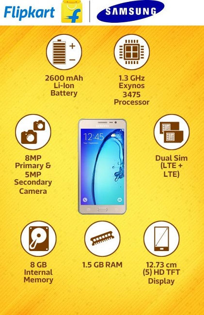 Buy Samsung Galaxy On5 (Gold, 8 GB) (1.5 GB RAM)