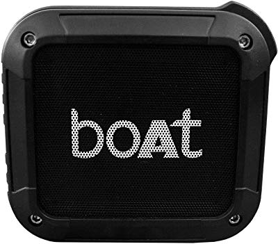 boAt Stone 200 Portable Wireless Speaker with 3W Premium Sound, Robust Bass, Rugged Mountable Design, IPX6 Water & Splash Resistance and Up to 10H Playtime (Black)