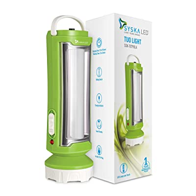 Buy Syska T0790LA Tuo Portable Rechargeable Led Lamp Cum Torch with Upto 4hrs Backup (Green-White)