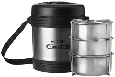 Buy Milton Legend 3 Container Tiffin - Steel Plain 240ml,Small (TS - 230_STEELPLAINCO)