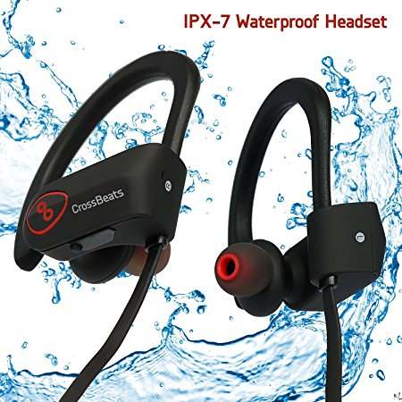 Buy CrossBeats Wave Waterproof Bluetooth Wireless Earphones For Mobile With Mic And Carry Case ( Black )