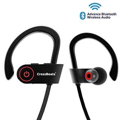 Buy CrossBeats Raga Wireless Bluetooth Earphones with Microphone IPX-4 Sweatproof Sports Design with Carry Case, HD Sound, Super Bass (Cherry Black)