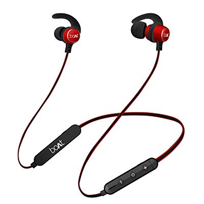 Buy boAt Rockerz 255 Sports Bluetooth Wireless Earphone with Immersive Stereo Sound and Hands Free Mic (Raging Red)