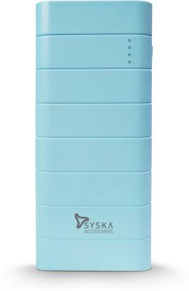 Buy Syska 10000 mAh Power Bank (10 W, Fast Charging)  (Blue, Lithium-ion)