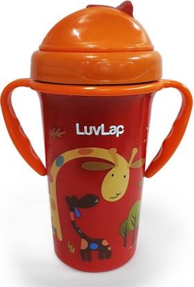 Buy LuvLap Tiny Giffy Sippy Cup, Silicone Straw, BPA Free, 300 ml 18m+  (Orange)