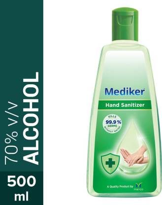 Buy Mediker Alcohol Based Instantly Kills 99.9% Germs Without Water Hand Sanitizer Bottle  (500 ml)