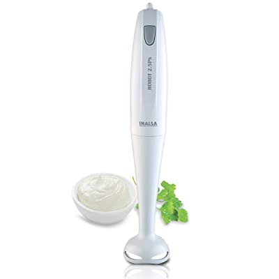 Buy Inalsa Robot 2.5 PS 250-Watt Hand Blender with Super Silent Powerful Motor| Detachable Stem | Multipurpose Stainless Steel Blade, ( White )